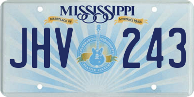 MS license plate JHV243
