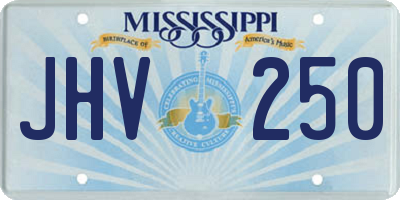 MS license plate JHV250