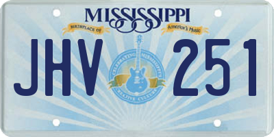 MS license plate JHV251