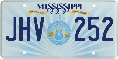 MS license plate JHV252