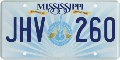 MS license plate JHV260