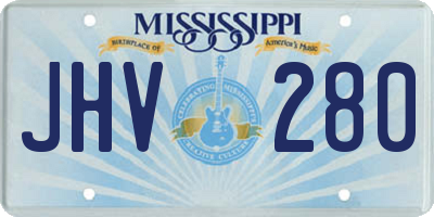 MS license plate JHV280