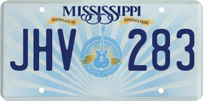 MS license plate JHV283