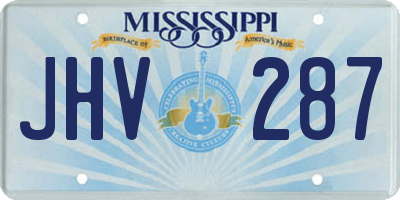 MS license plate JHV287