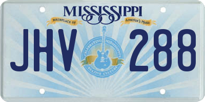 MS license plate JHV288