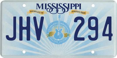 MS license plate JHV294