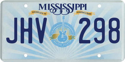 MS license plate JHV298