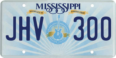 MS license plate JHV300