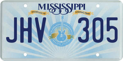 MS license plate JHV305