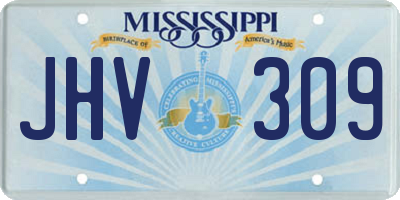MS license plate JHV309