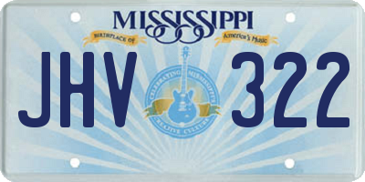 MS license plate JHV322