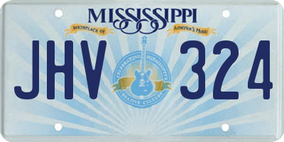 MS license plate JHV324