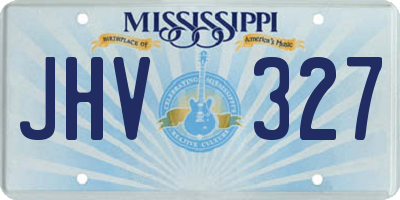 MS license plate JHV327
