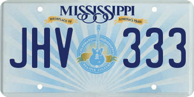 MS license plate JHV333