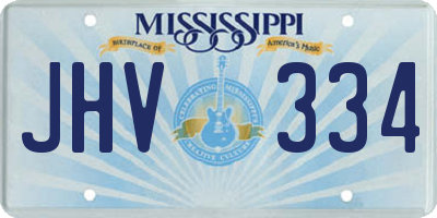 MS license plate JHV334