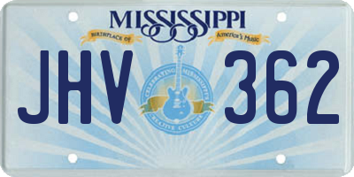 MS license plate JHV362