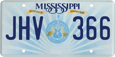 MS license plate JHV366
