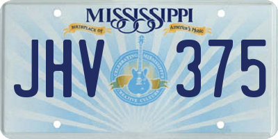 MS license plate JHV375