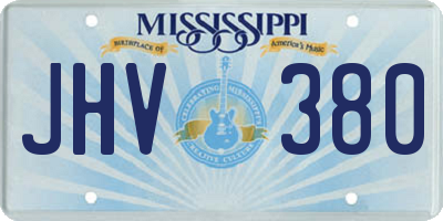 MS license plate JHV380