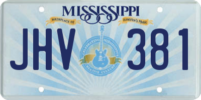 MS license plate JHV381