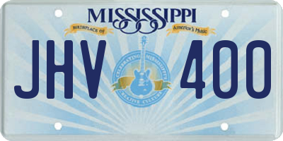MS license plate JHV400