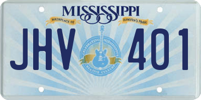 MS license plate JHV401
