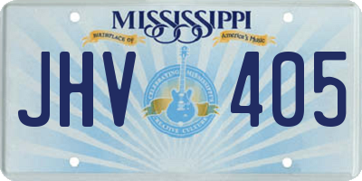 MS license plate JHV405