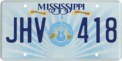 MS license plate JHV418