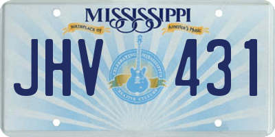 MS license plate JHV431