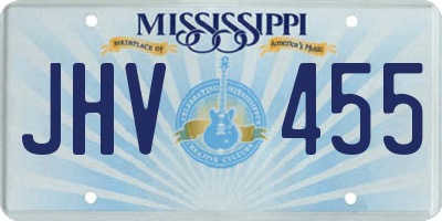 MS license plate JHV455