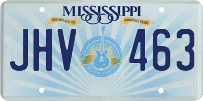 MS license plate JHV463