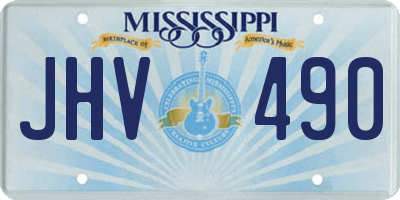 MS license plate JHV490