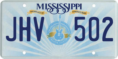 MS license plate JHV502