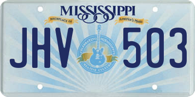 MS license plate JHV503