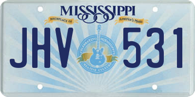 MS license plate JHV531