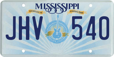 MS license plate JHV540