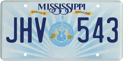 MS license plate JHV543