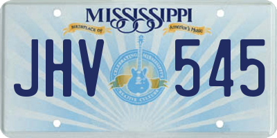MS license plate JHV545