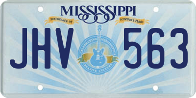 MS license plate JHV563
