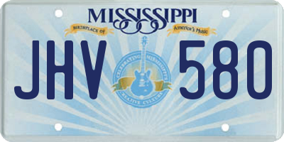MS license plate JHV580