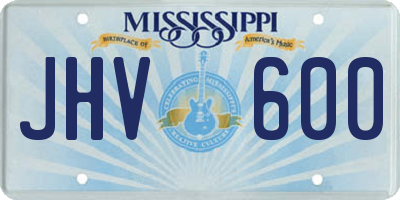 MS license plate JHV600