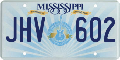 MS license plate JHV602