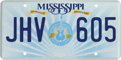 MS license plate JHV605