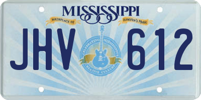 MS license plate JHV612