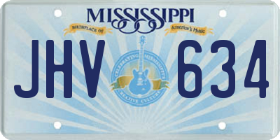 MS license plate JHV634
