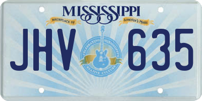 MS license plate JHV635