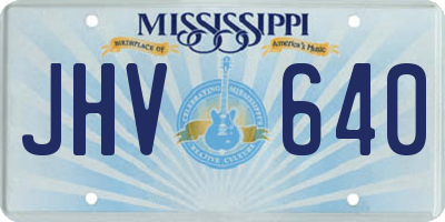 MS license plate JHV640