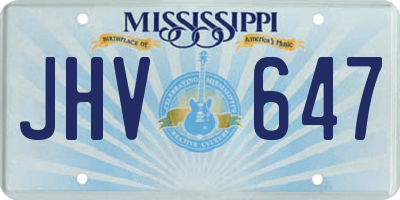MS license plate JHV647
