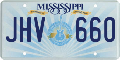 MS license plate JHV660