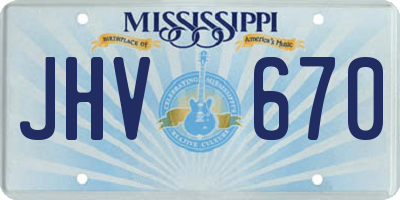 MS license plate JHV670